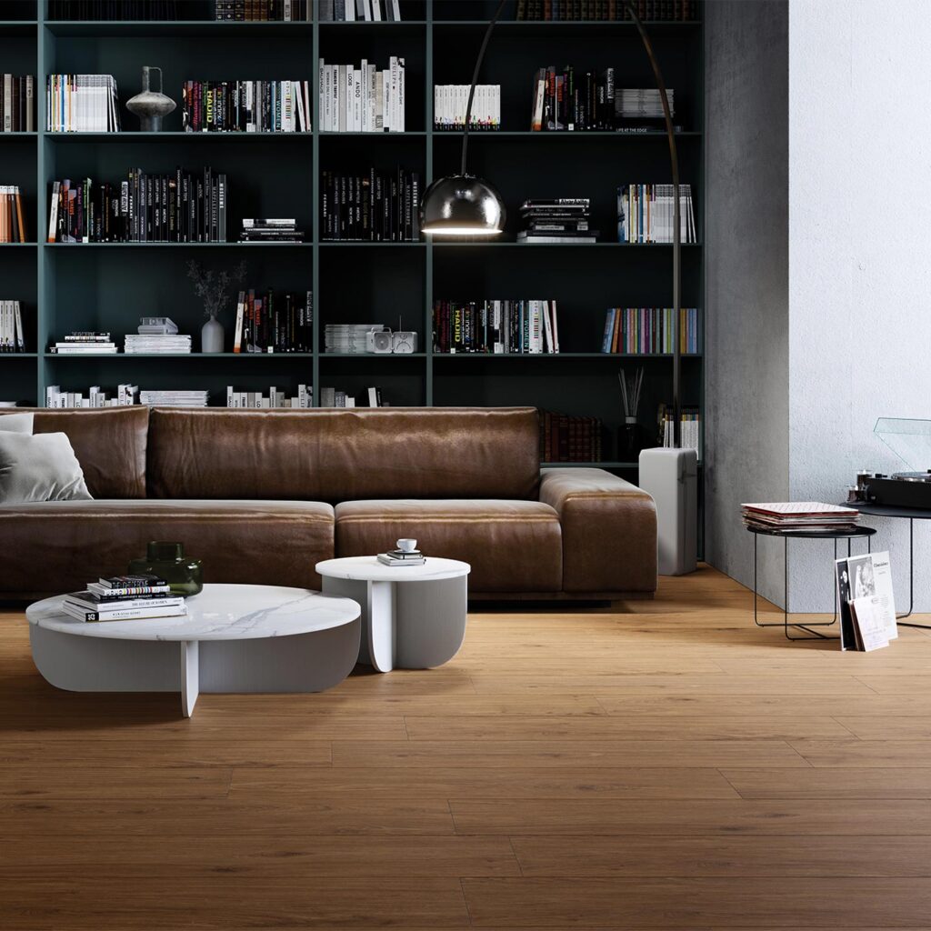 Immagine di copertina della serie barrique: living con pavimento Barrique Cherry